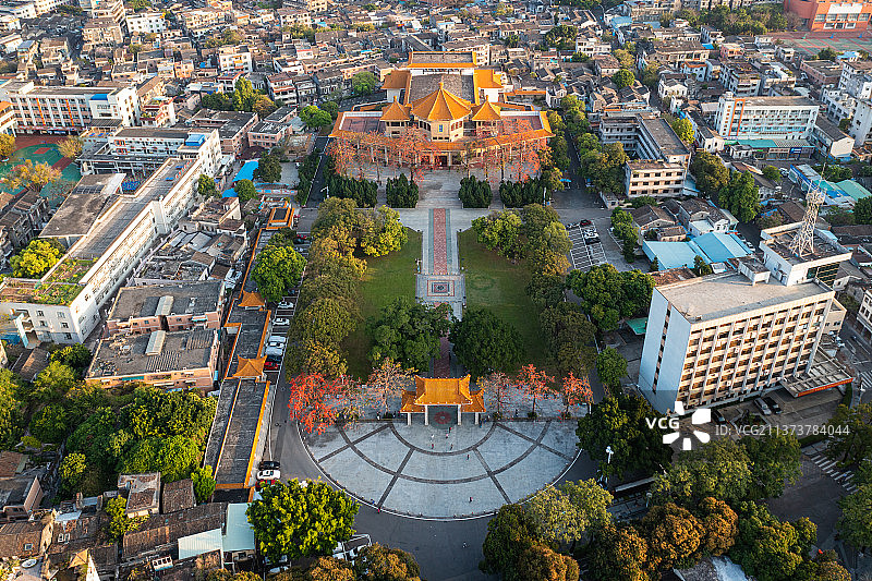 中山市孙中山纪念堂公园航拍图片素材