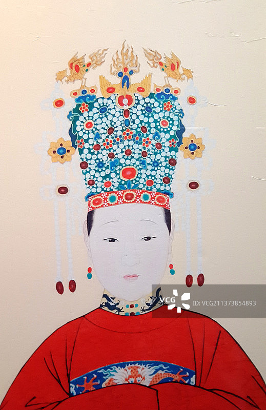 北京昌平明十三陵长陵：孝靖皇后画像图片素材