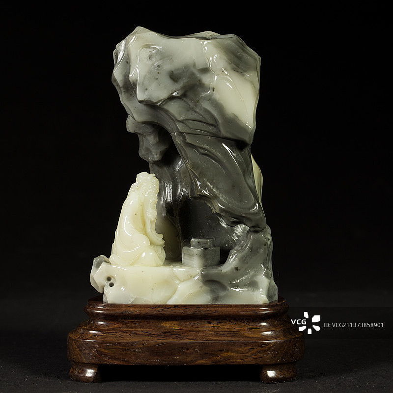 寿山芙蓉石老人人物摆件图片素材