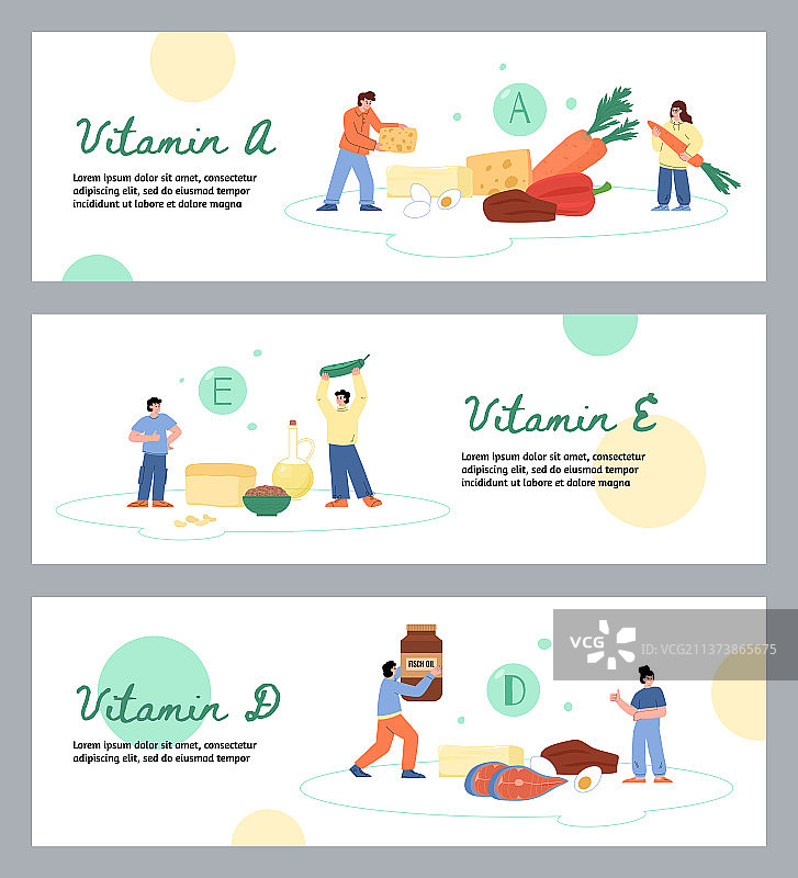 富含维生素A、E和D的食物与人群图片素材