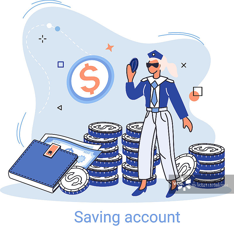 储蓄账户概念富婆与堆叠图片素材