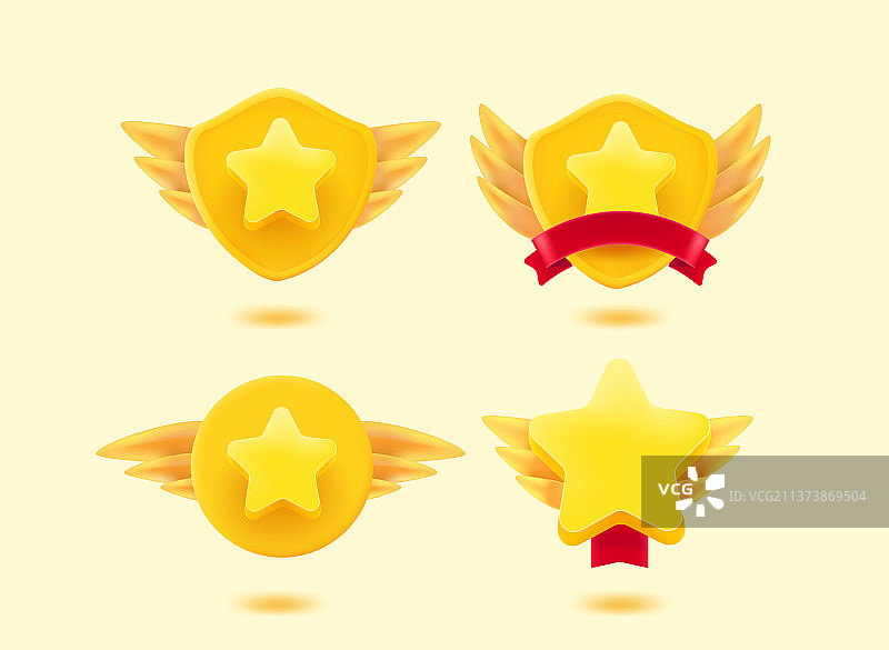 3D金色星级标签图片素材
