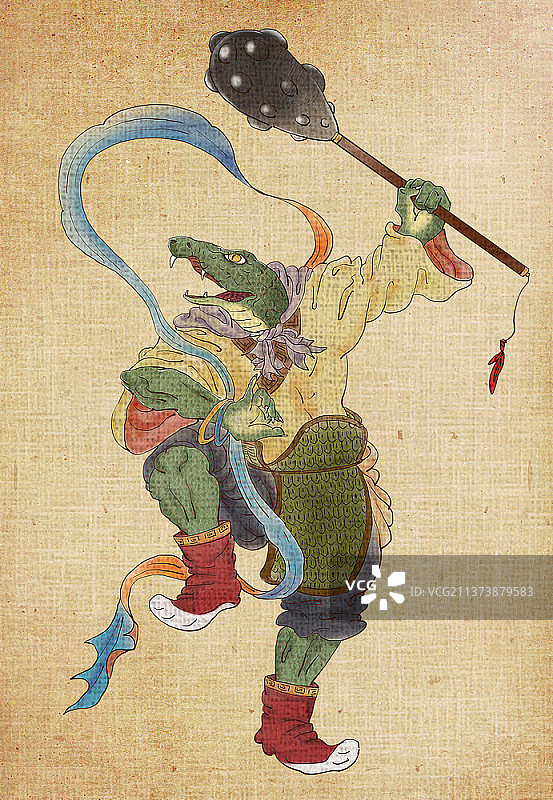 中国风蛇年生肖人物插画图片素材