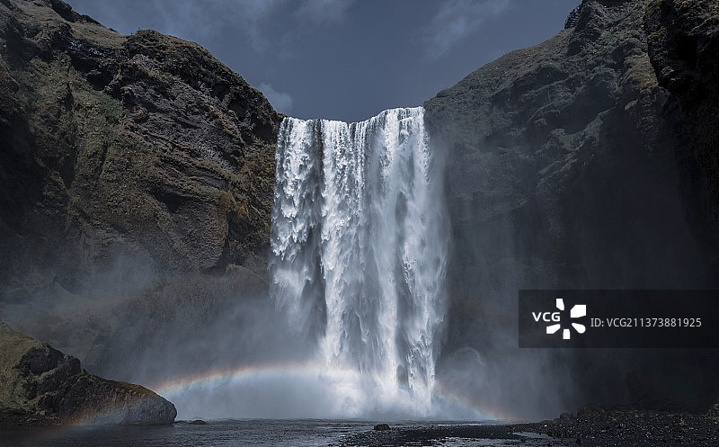 斯科加瀑布之美图片素材