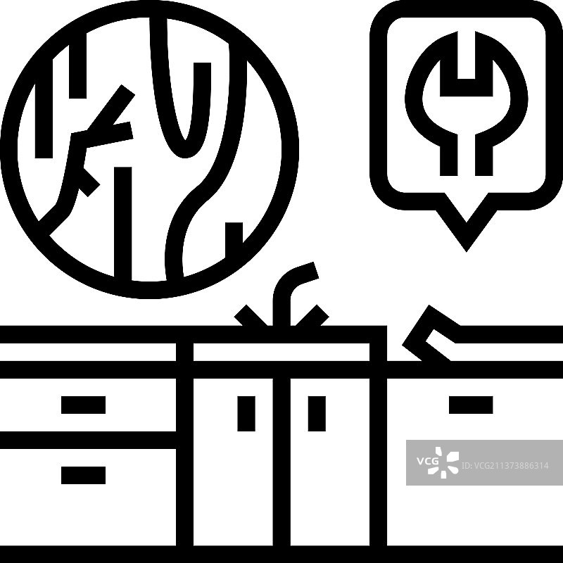 厨房台面维修线性图标图片素材