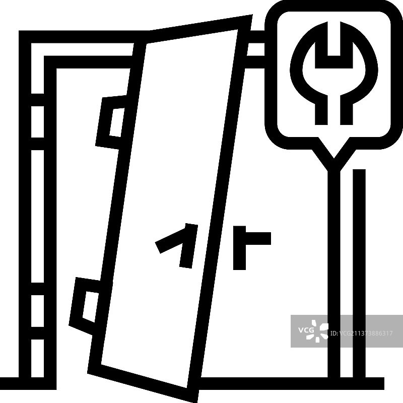 门的维修线条图标图片素材