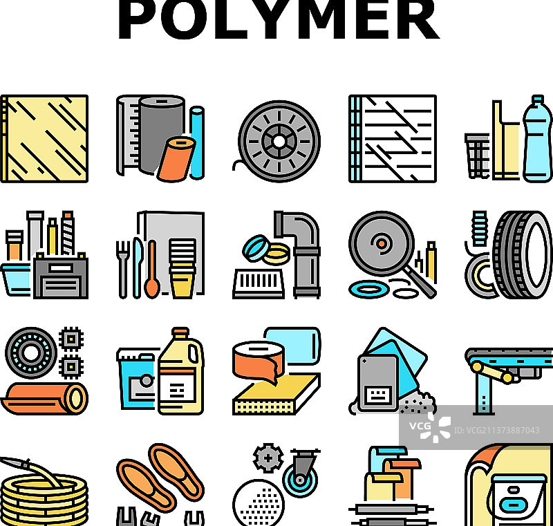 聚合物材料工业产品图标集图片素材