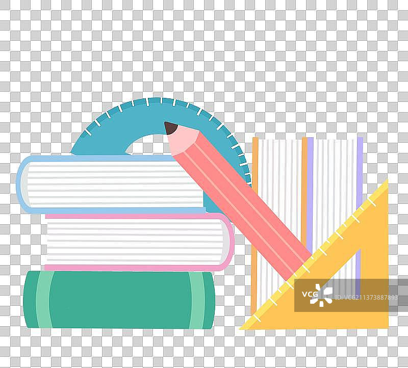 卡通文具组合图图片素材