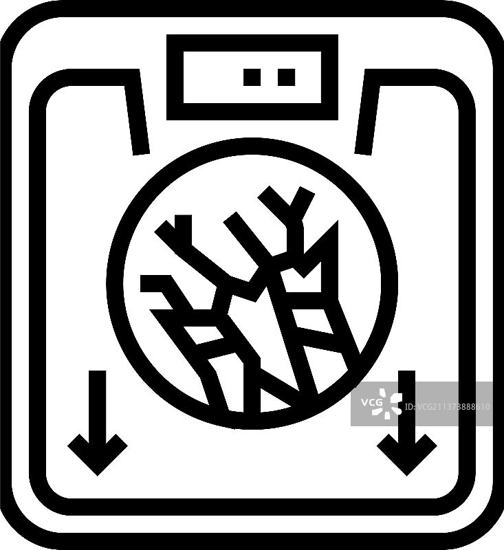 间皮瘤呼吸短促症状线性图标图片素材