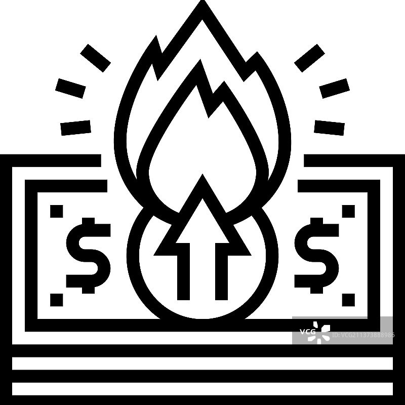 美元通货膨胀线性图标图片素材