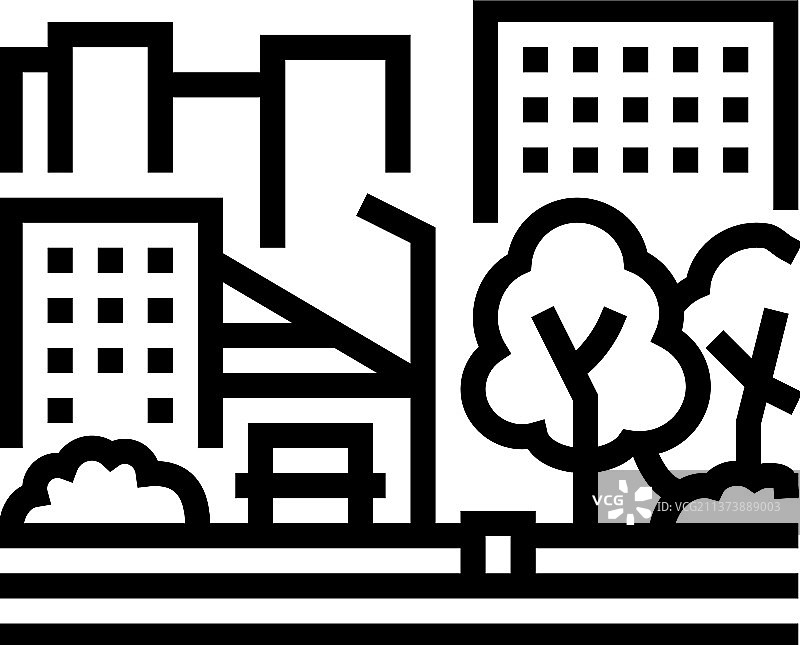 城市公园线条图标图片素材