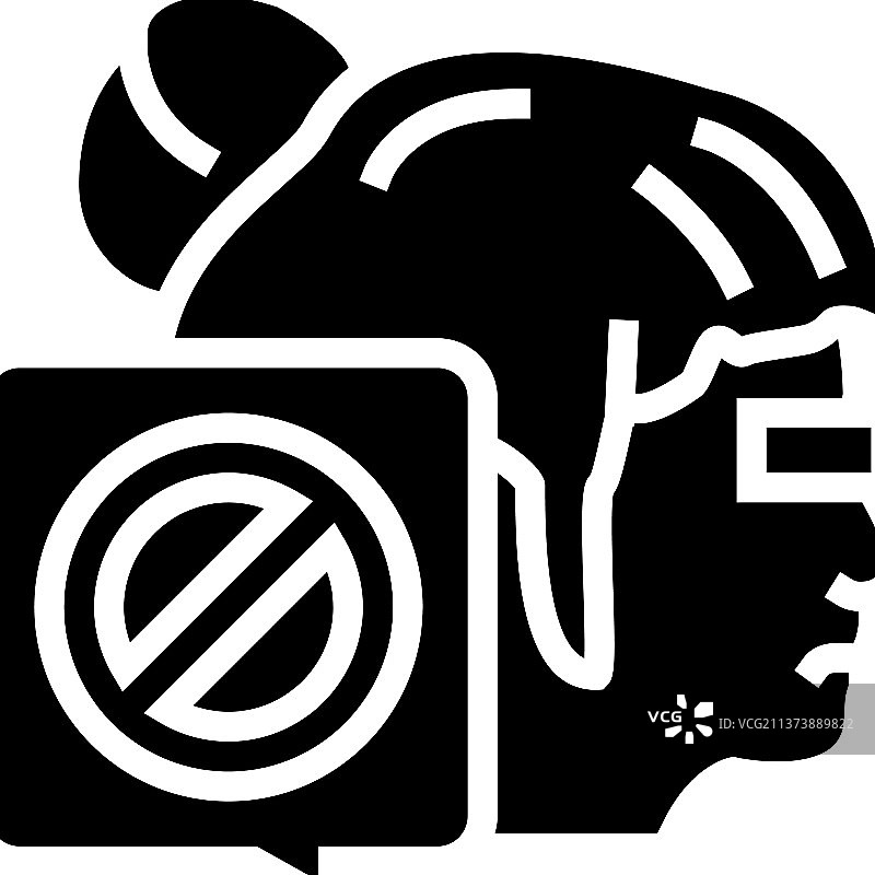 被取消的儿童女孩轮廓图标图片素材