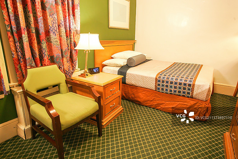 酒店单人间客房图片素材