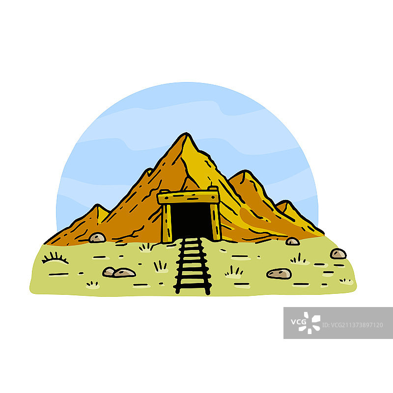 山区矿井：通往旧隧道的入口图片素材