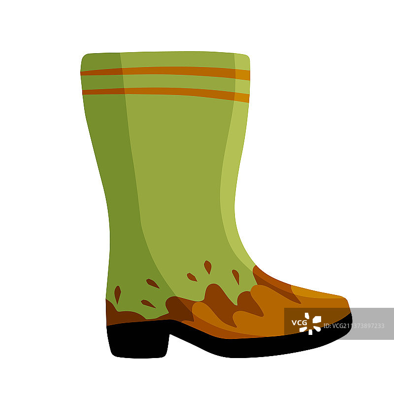 带泥土的橡胶泥靴图片素材