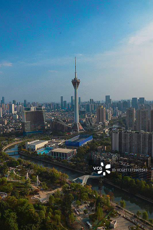成都市339电视塔 城市天际线图片素材