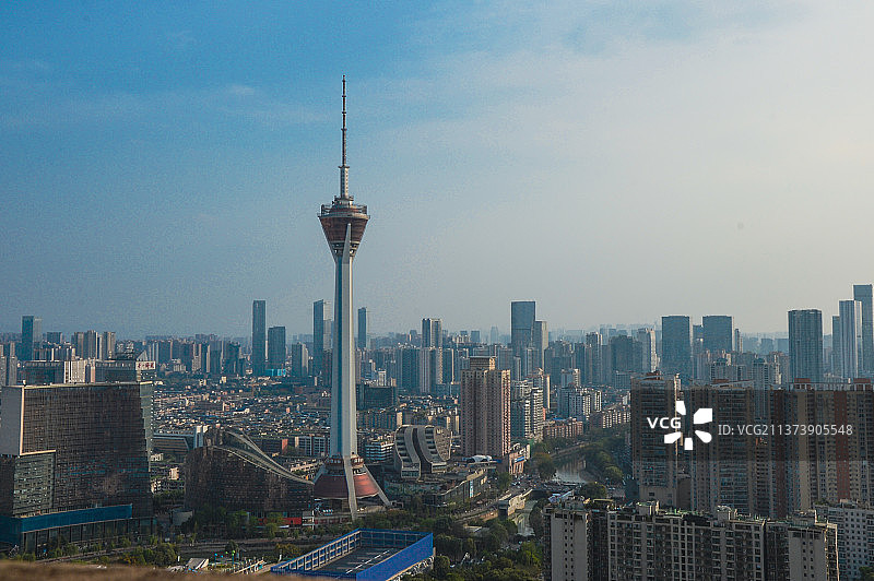 成都市339电视塔 城市天际线图片素材