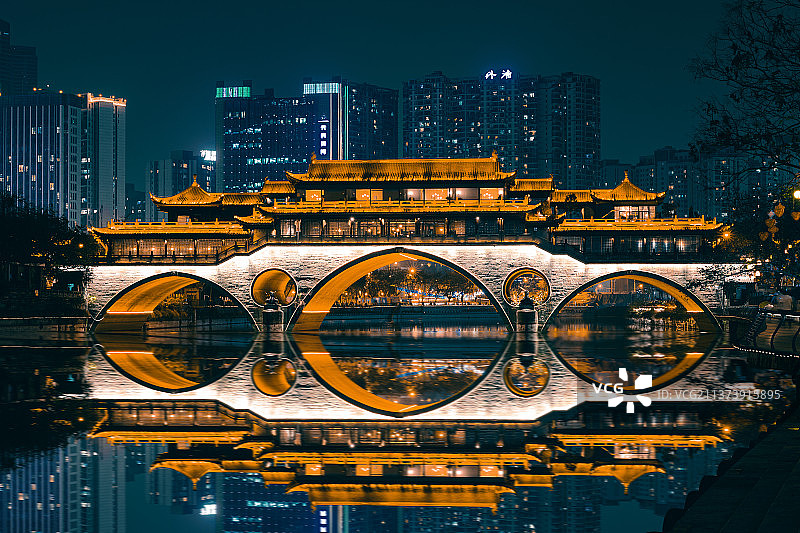 成都市历史名迹九眼桥图片素材