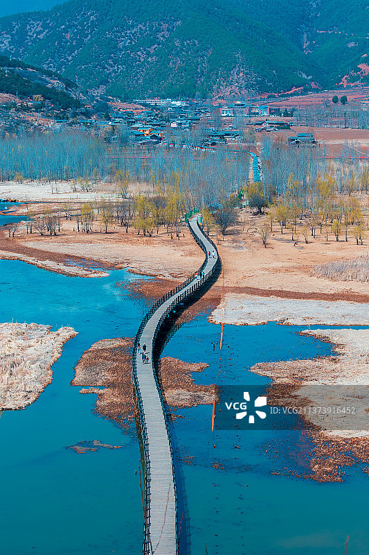 泸沽湖-草海走婚桥图片素材