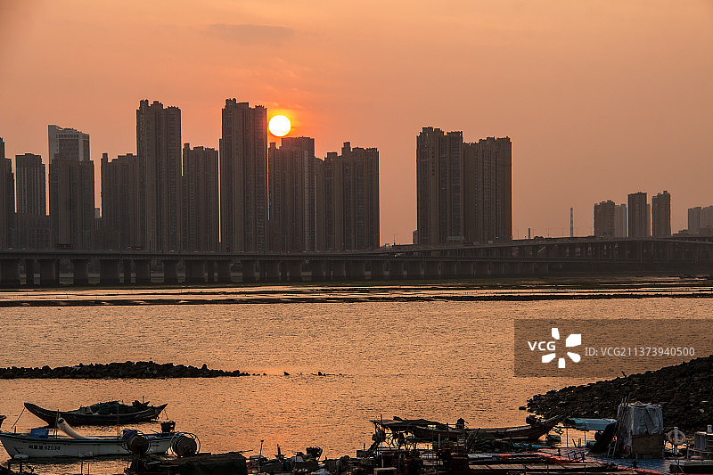 夕阳时分图片素材