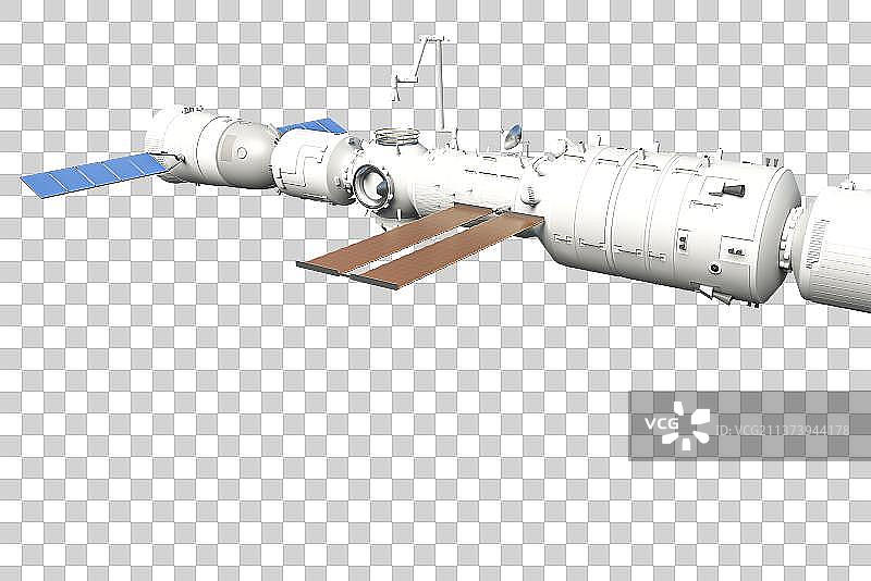 中国空间站天和核心舱和飞船图片素材