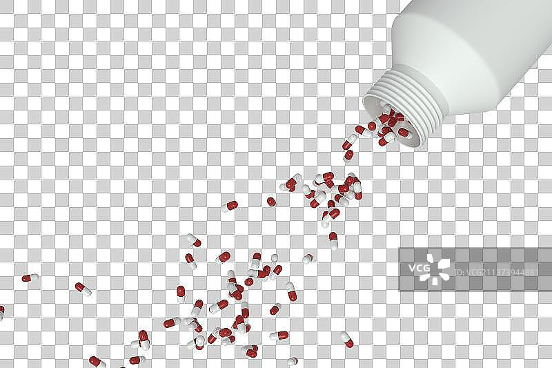 药丸从瓶子里从倒出图片素材