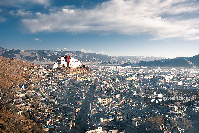 日喀则城市风光桑珠孜宗堡图片素材