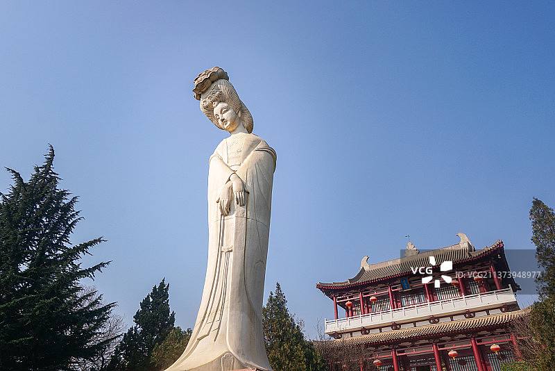 咸阳兴平马嵬坡杨贵妃墓 杨玉环唐明皇唐玄宗长恨歌李隆基西安图片素材