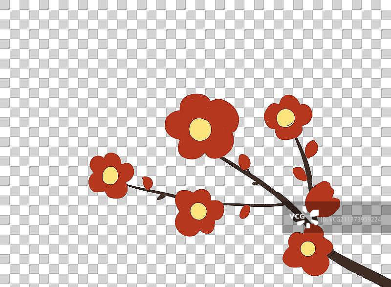 一枝梅花图片素材