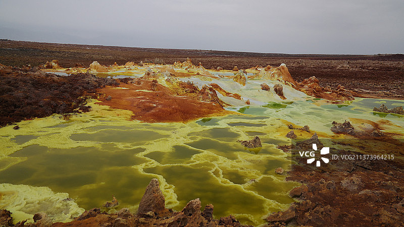 埃塞俄比亚阿法尔达洛尔火山坑全景图片素材