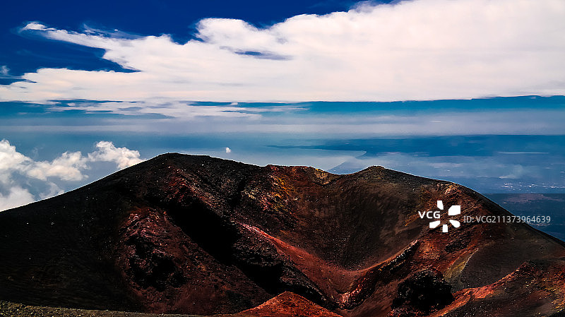 攀登埃特纳火山，意大利西西里岛图片素材