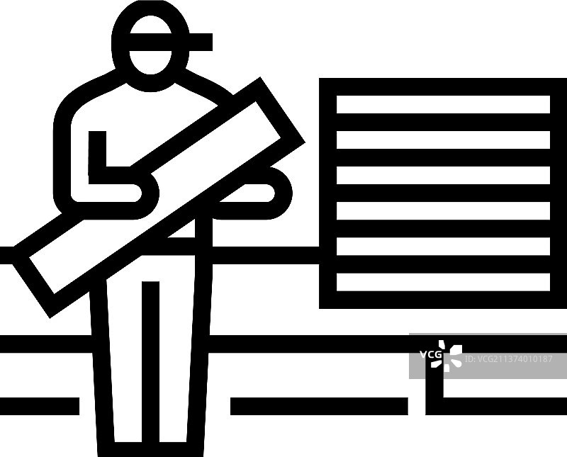 地板服务线性图标图片素材