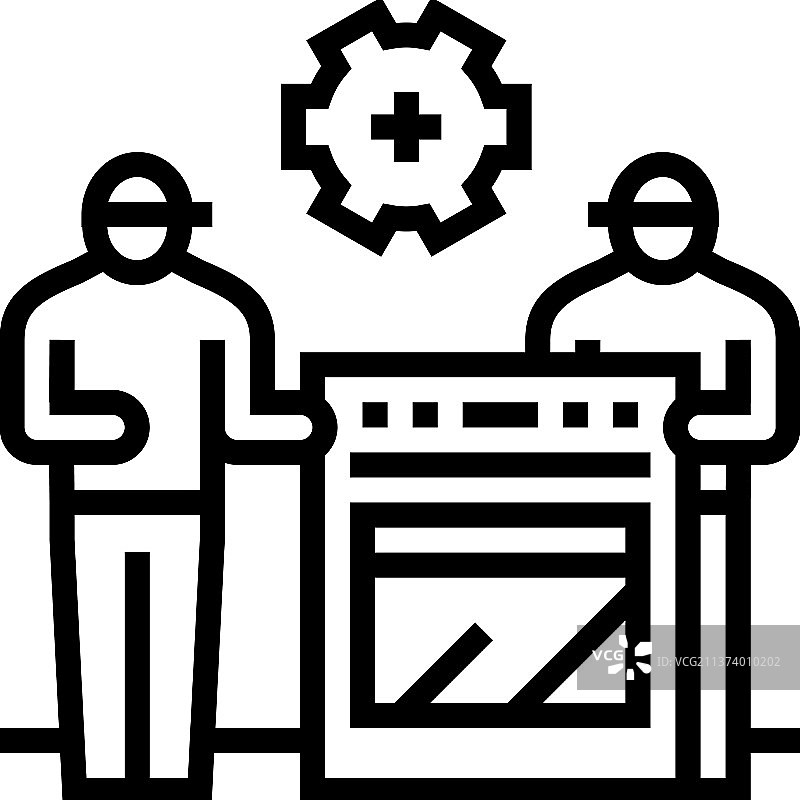 电器安装线性图标图片素材