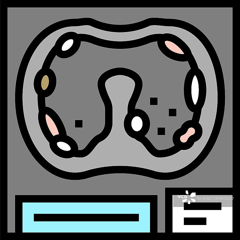 胸膜石棉沉滞症彩色图标图片素材