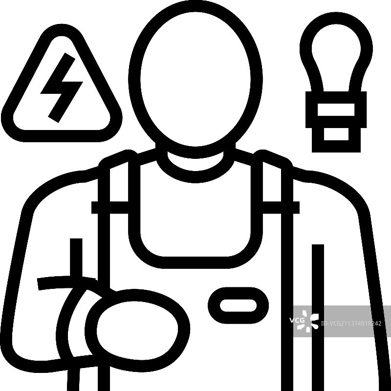 电工工人线性图标图片素材