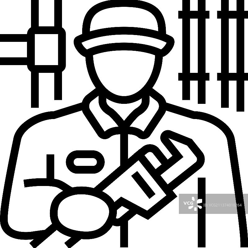 水管工维修线条图标图片素材