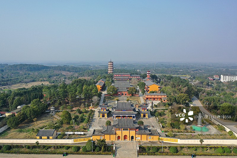 沙洋纪山寺全景图片素材