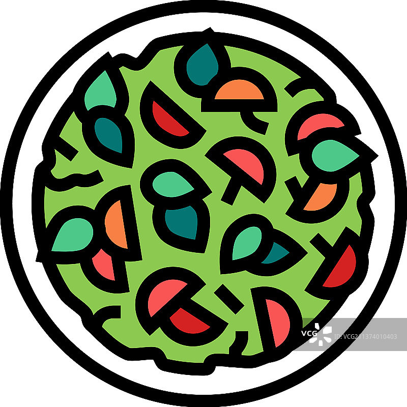 番茄沙拉彩色图标图片素材