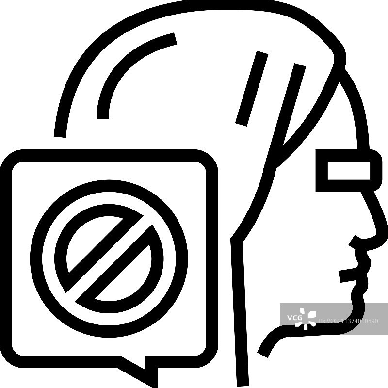 已取消的女性人物线条图标图片素材