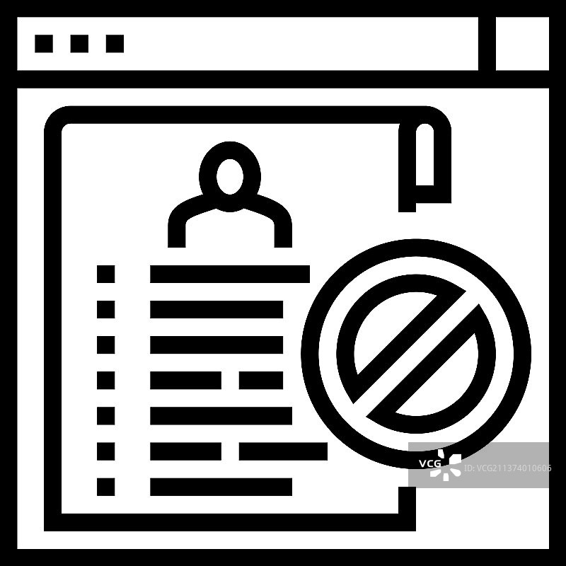 黑名单人员线性图标图片素材