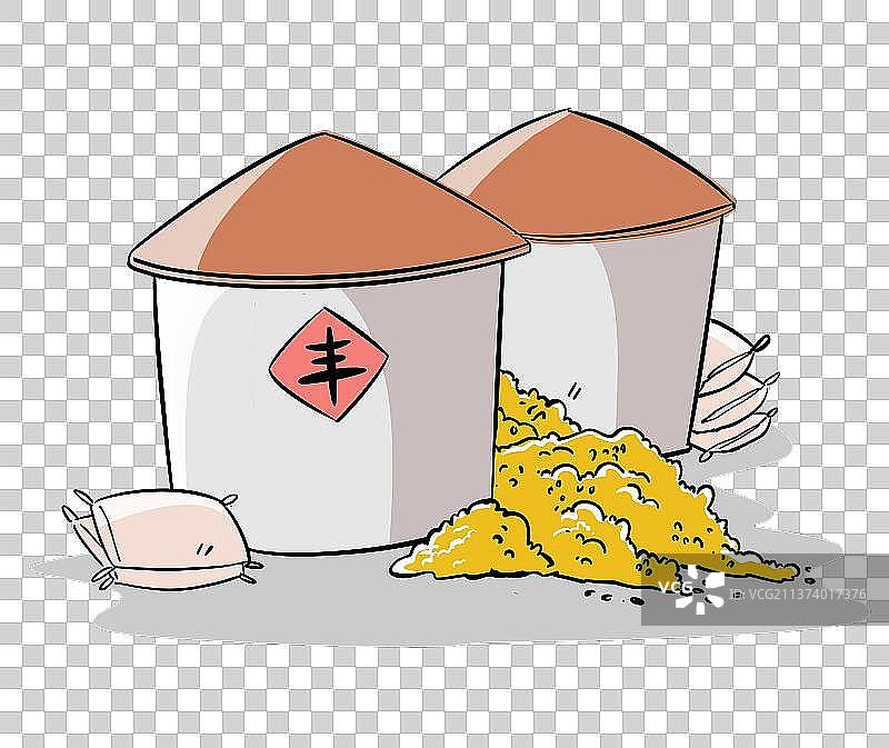 粮仓和散落的粮食图片素材