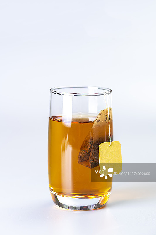 袋泡茶特写灰色背景图片素材