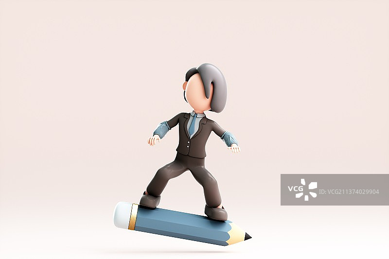 3D渲染的可爱卡通女孩图片素材