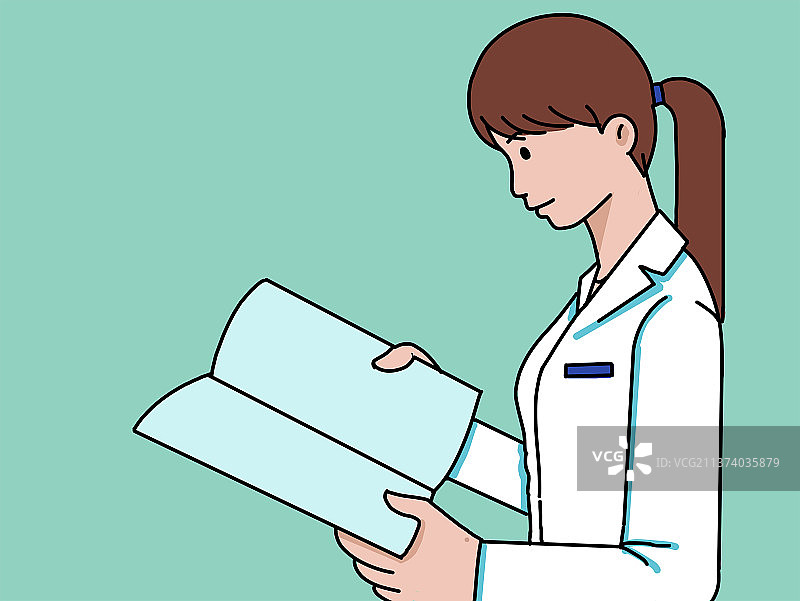 现代医院医生察看病例观察医疗插画图片素材
