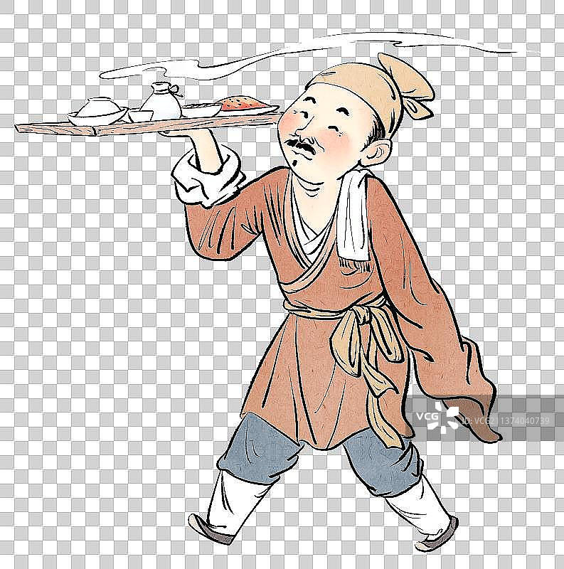 上菜的店小二图片素材