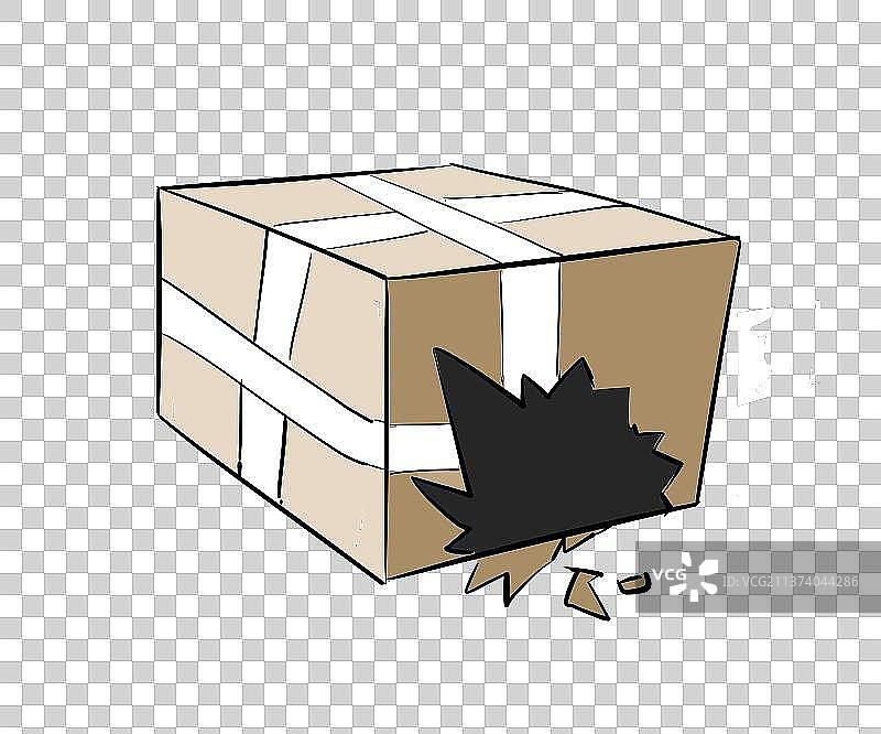 一个破口的快递箱图片素材