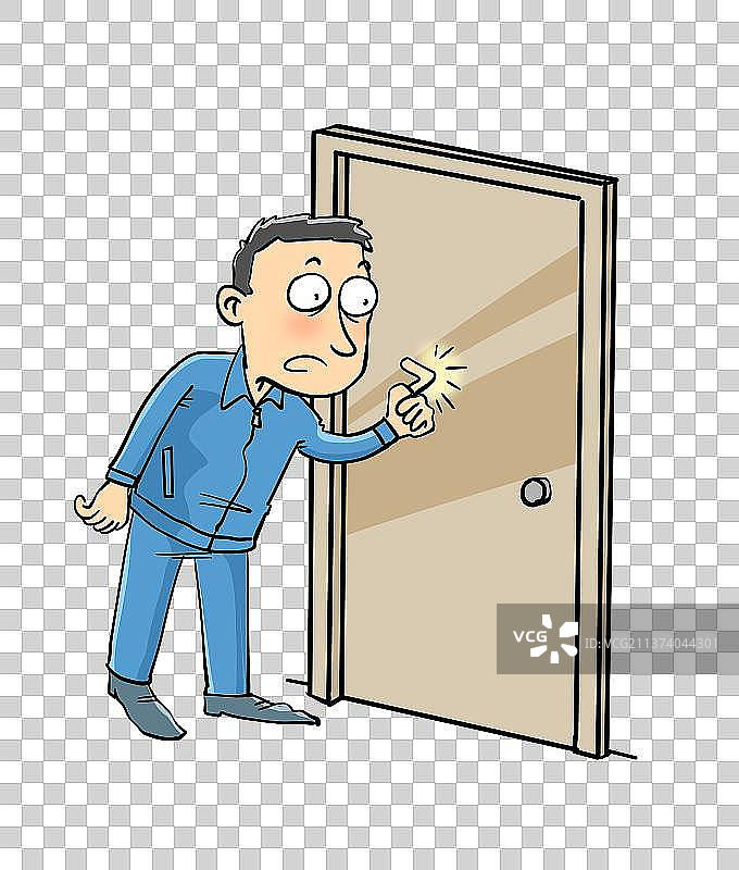 敲门的工作人员图片素材