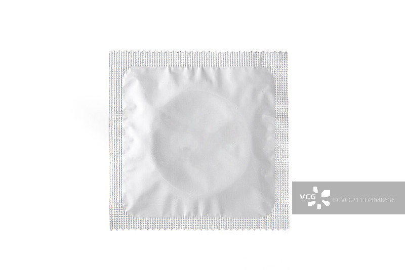 白色背景上的一个避孕套图片素材