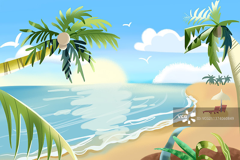 阳光下的沙滩图片素材