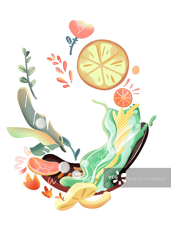 平底锅跳动的食物图片素材